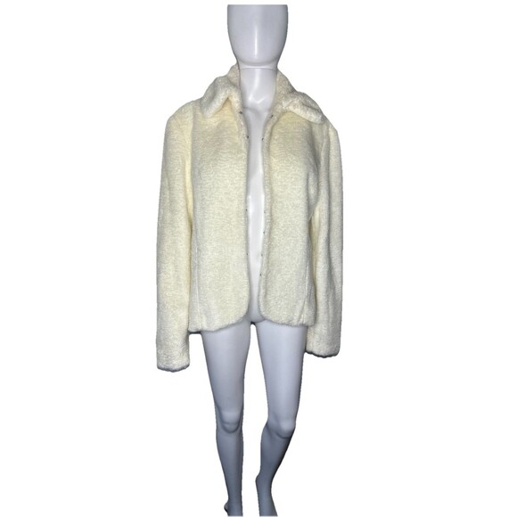 Metro Style Sherpa Teddy Coat Women’s XL Natural White Cozy Jacket - Picture 9 of 9